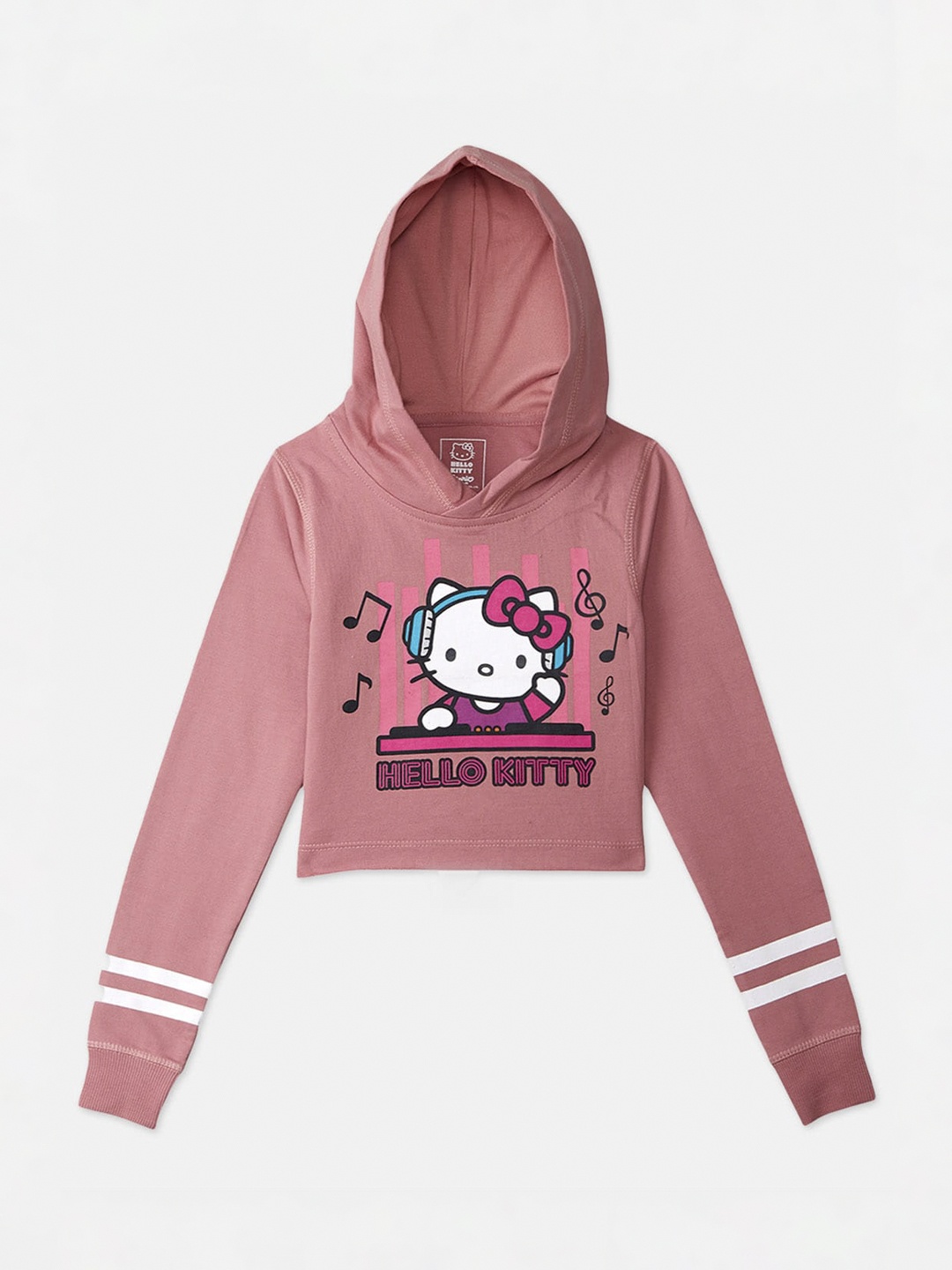 

Kids Ville Girls Pink Hello Kitty Printed Hooded Sweatshirt