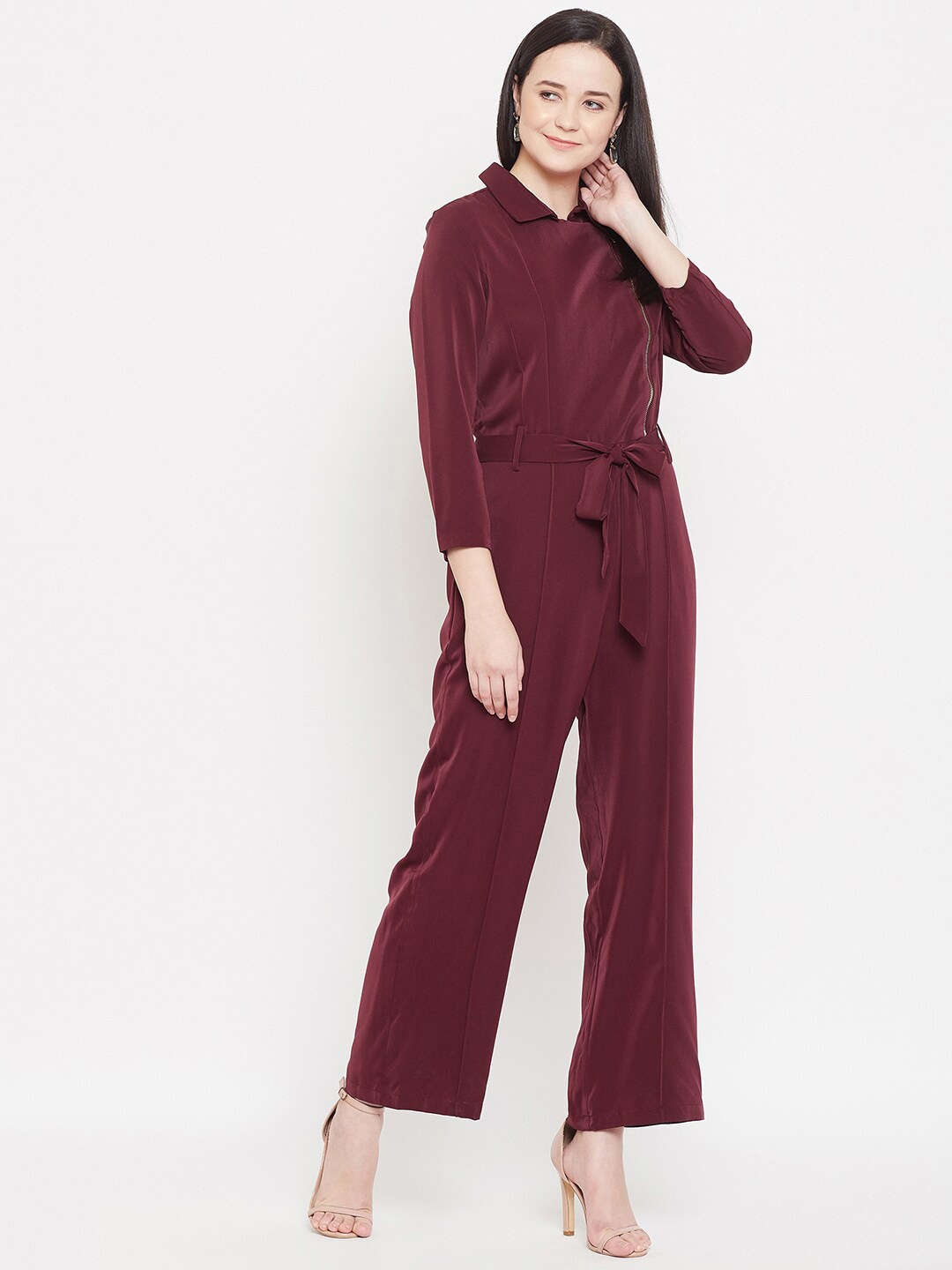

Madame Woman Maroon Basic Jumpsuit