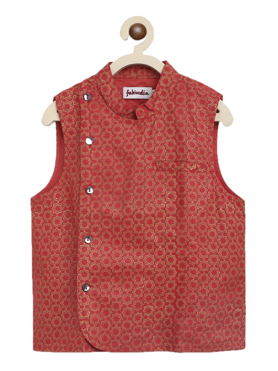 

Fabindia Boys Red Nehru Jacket