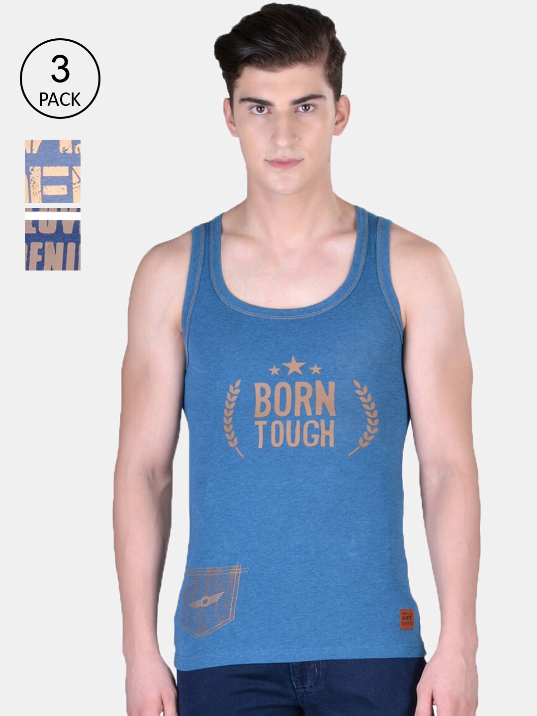 

Force NXT Men Pack Of 3 Assorted Cotton Innerwear Vests