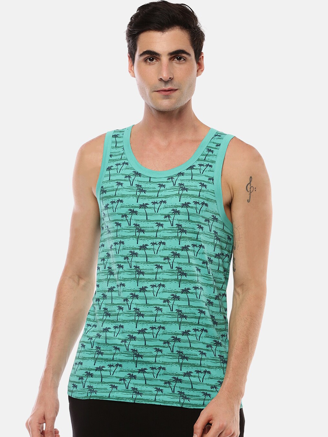 

Force NXT Printed Super Combed Cotton Tank Vests, Green