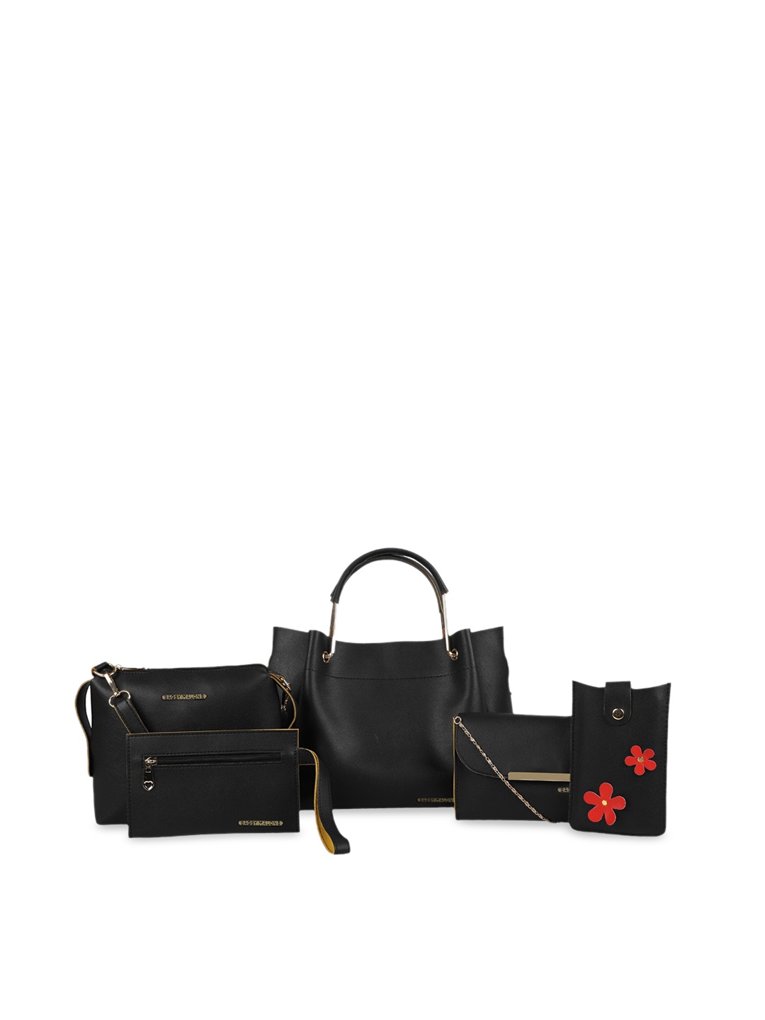 

Bagsy Malone Set of 5 Black PU Tote Bag
