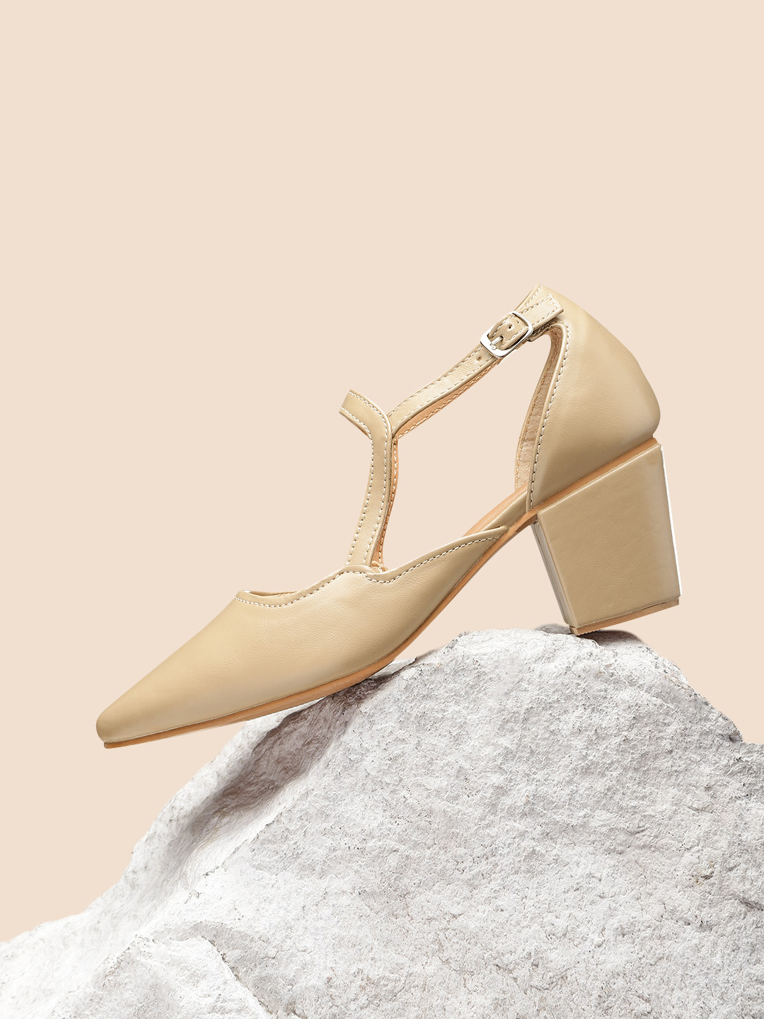 

her by invictus Women Beige Solid Pumps