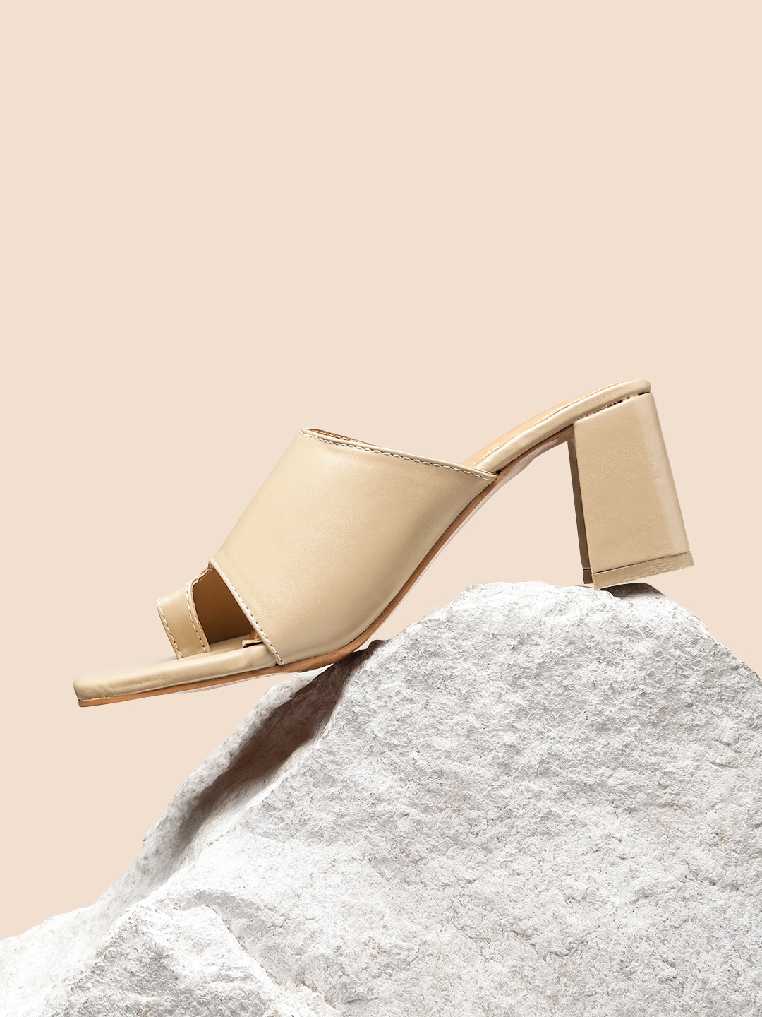 

her by invictus Women Taupe Solid Block Heels