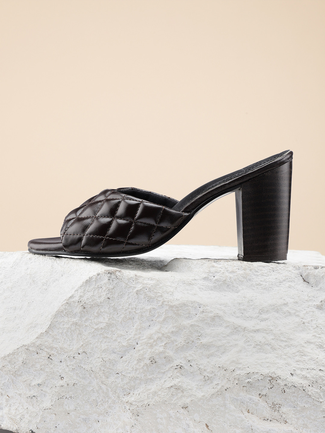 

her by invictus Coffee Brown Block Heels