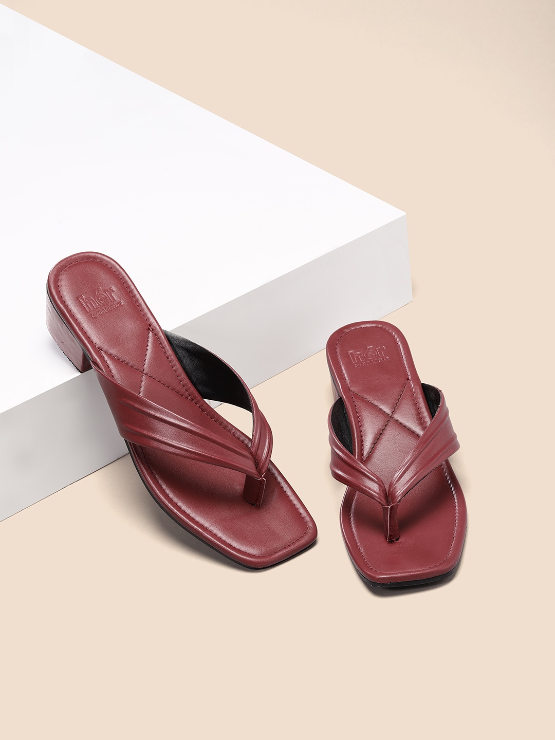 

her by invictus Maroon Block Heels