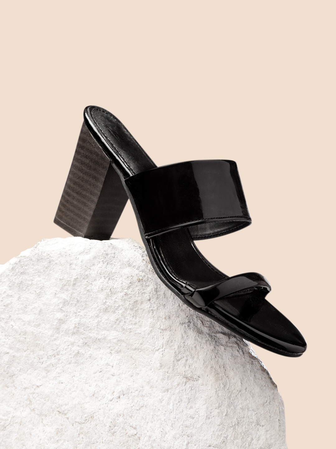 

her by invictus Black Solid Block Heels