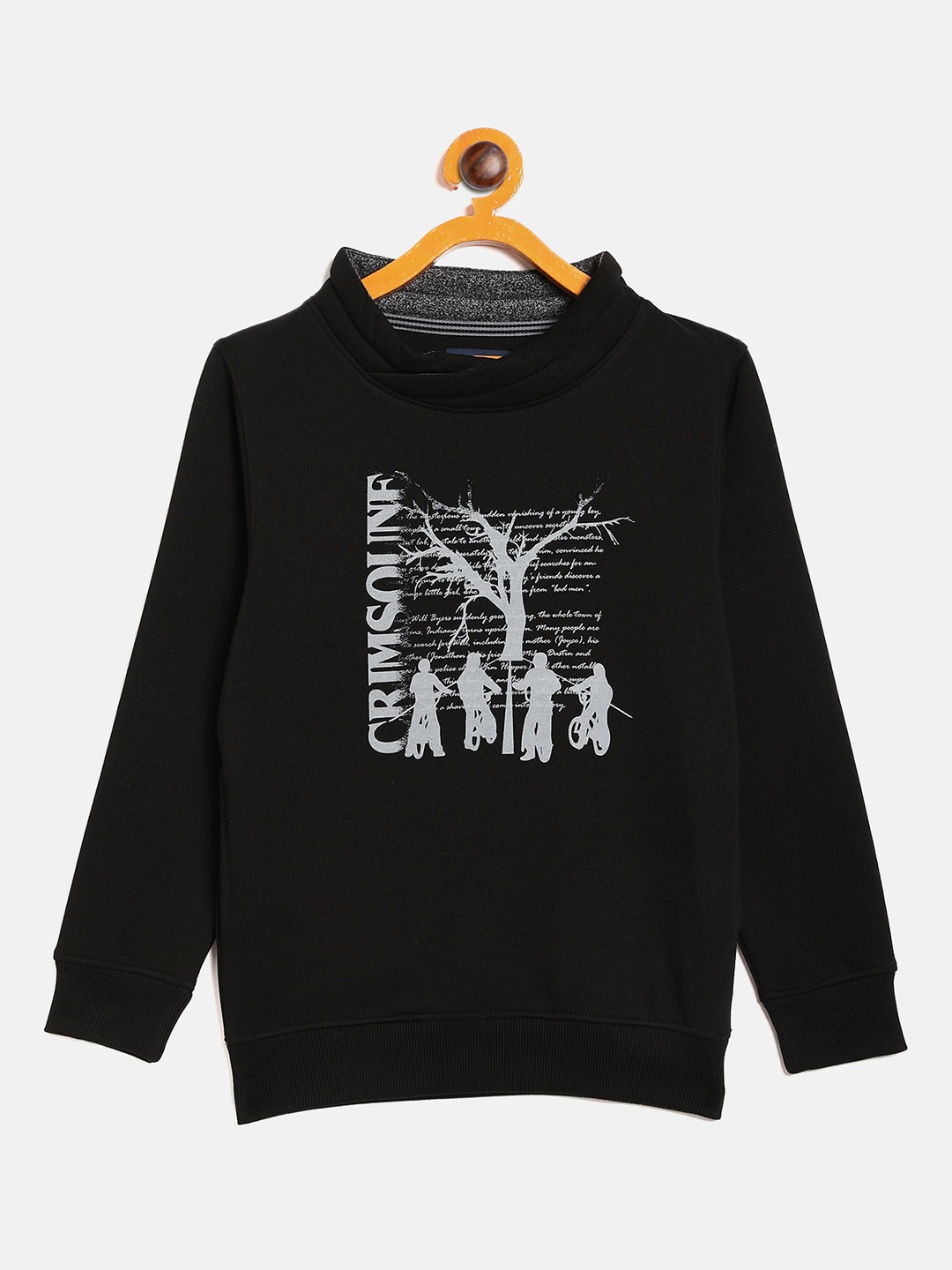 

Crimsoune Club Boys Black Printed Sweatshirt