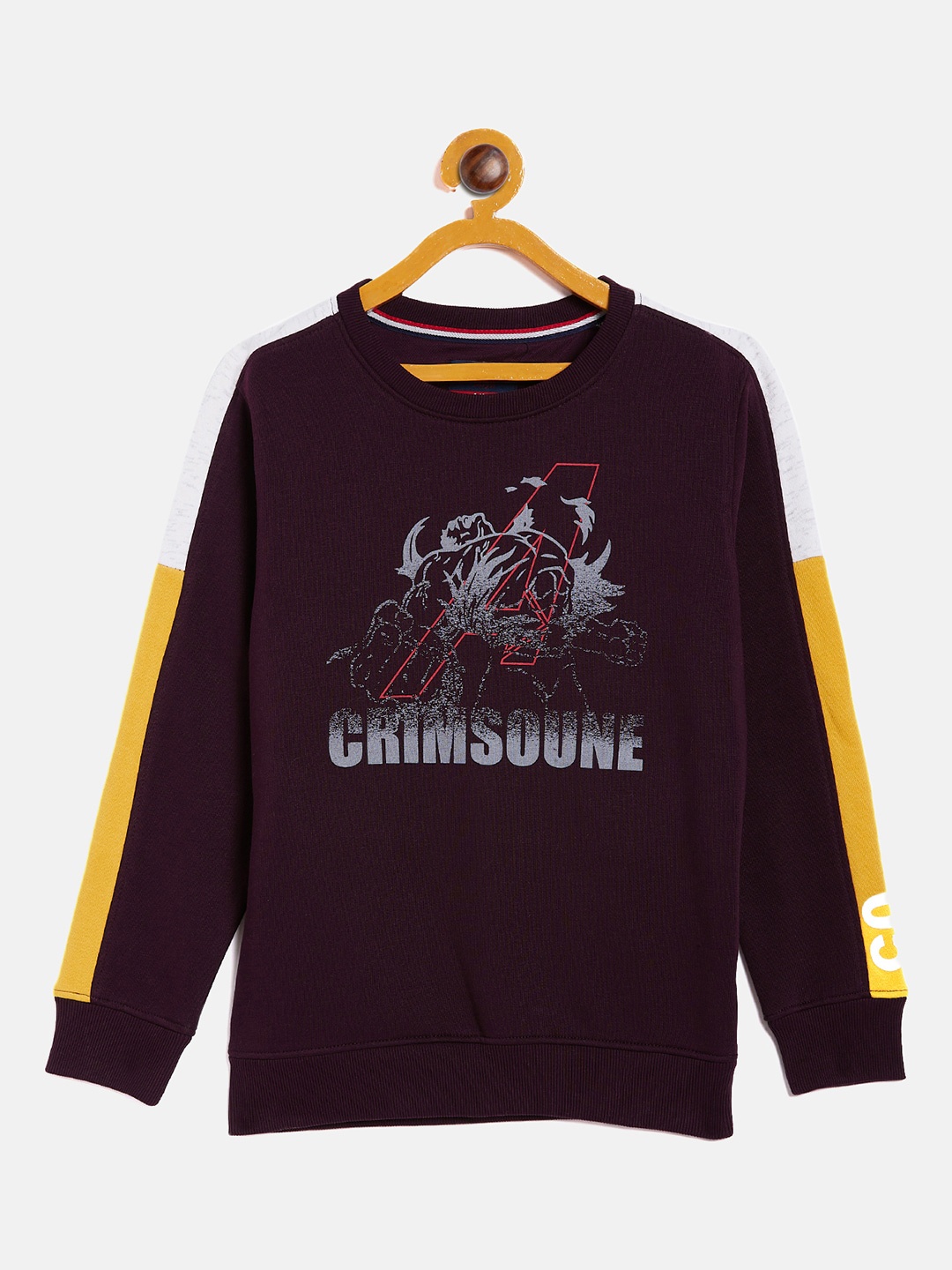 

Crimsoune Club Boys Maroon Printed Sweatshirt