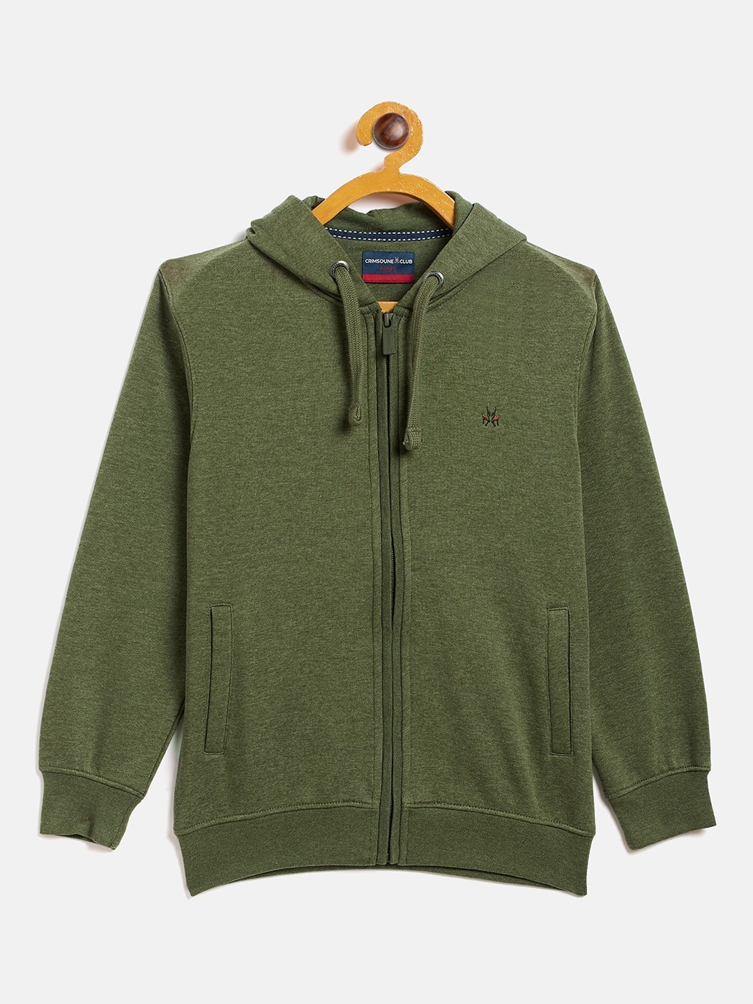 

Crimsoune Club Boys Olive Green Hooded Sweatshirt
