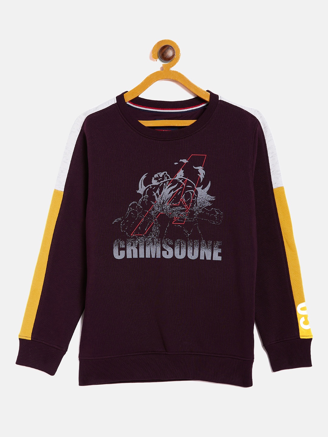 

Crimsoune Club Boys Maroon Printed Sweatshirt