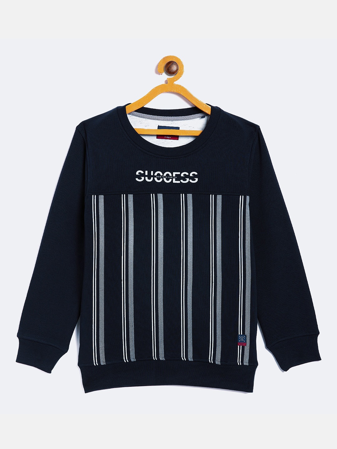 

Crimsoune Club Boys Navy Blue Striped Sweatshirt