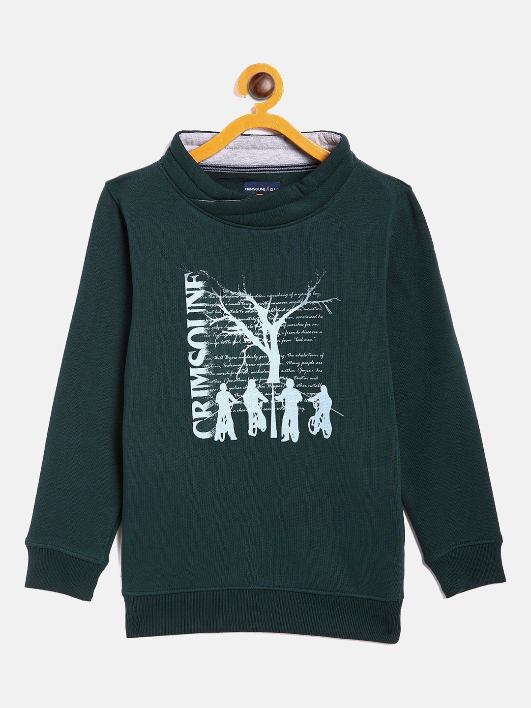 

Crimsoune Club Boys Green Printed Sweatshirt