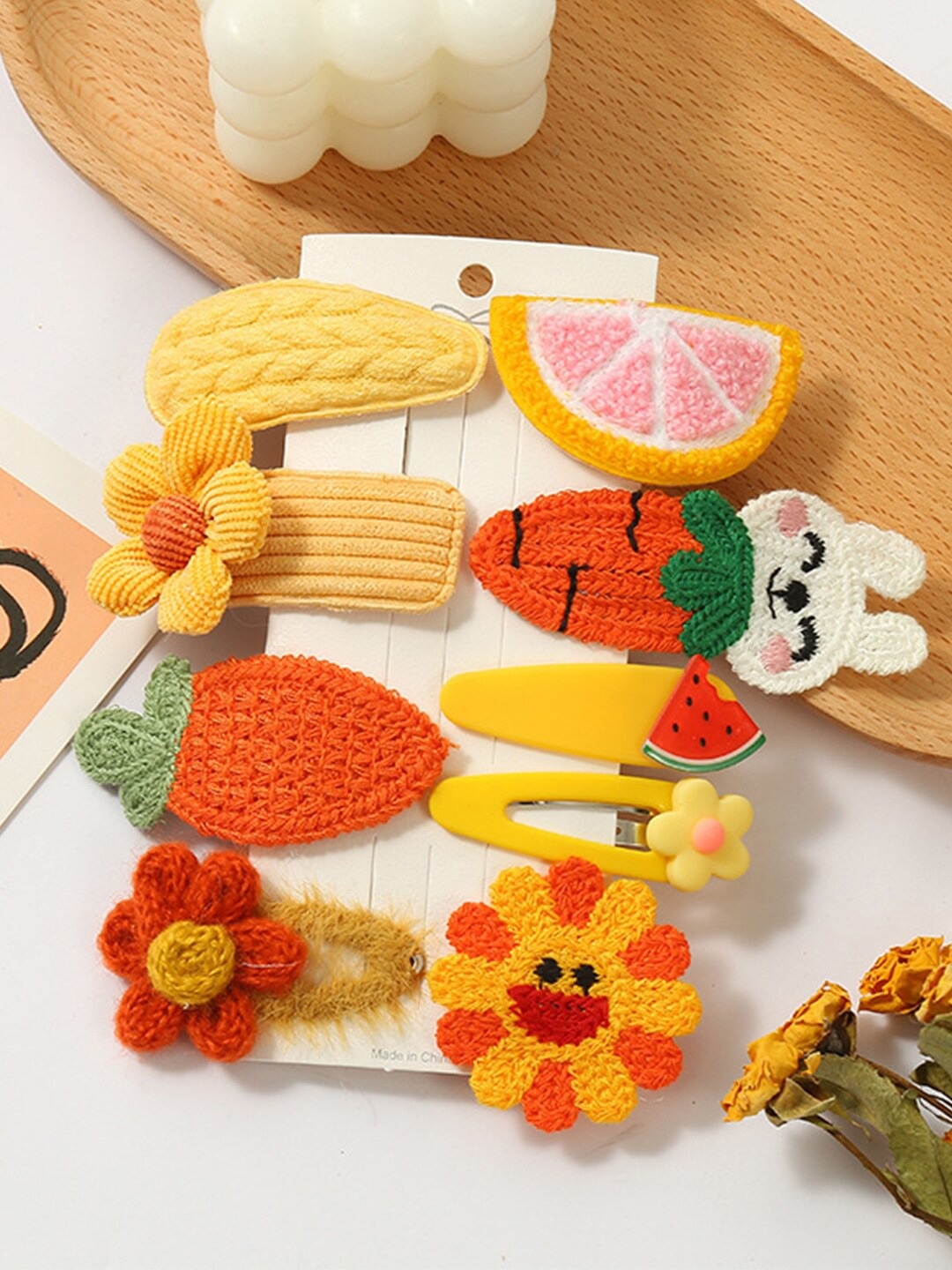 

Yellow Chimes Girls Set of 8 Multicoloured Tic Tac Hair Clip, Multi