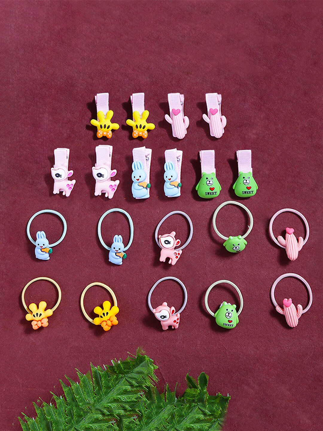 

Yellow Chimes Girls Yellow & Pink Embellished Hair Accessory 20 Pcs