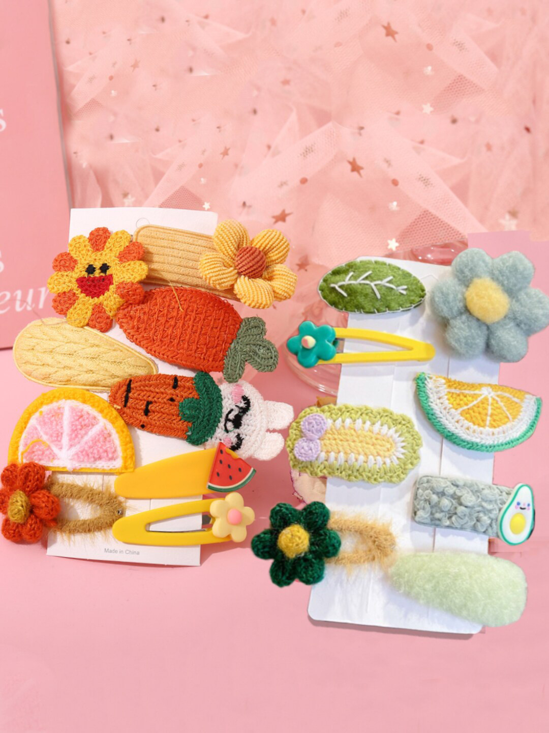 

Yellow Chimes Girls Set of 17 Embellished Tic Tac Hair Clip