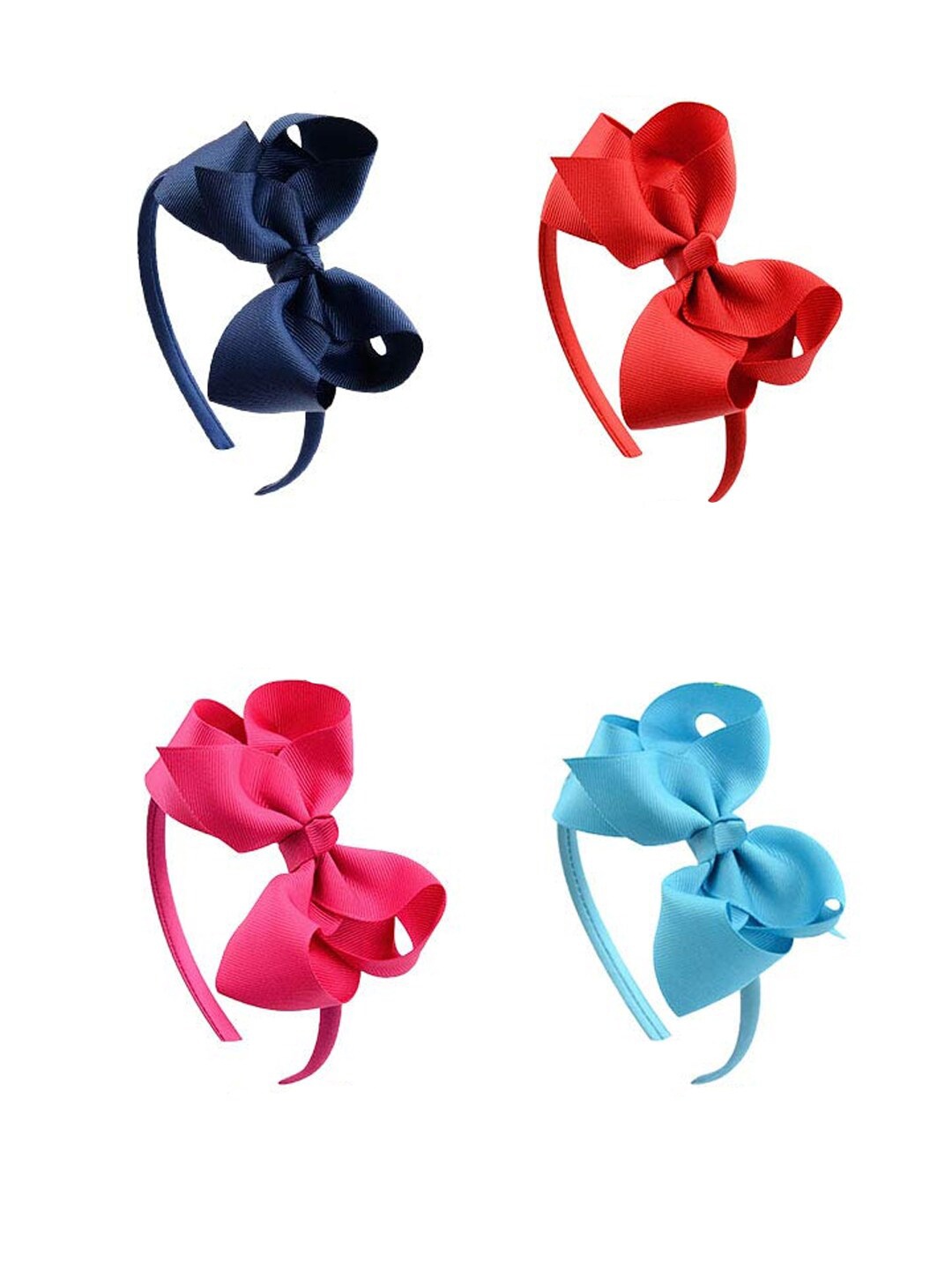 

Yellow Chimes Girls Red & Blue Set of 4 Lace Hairband