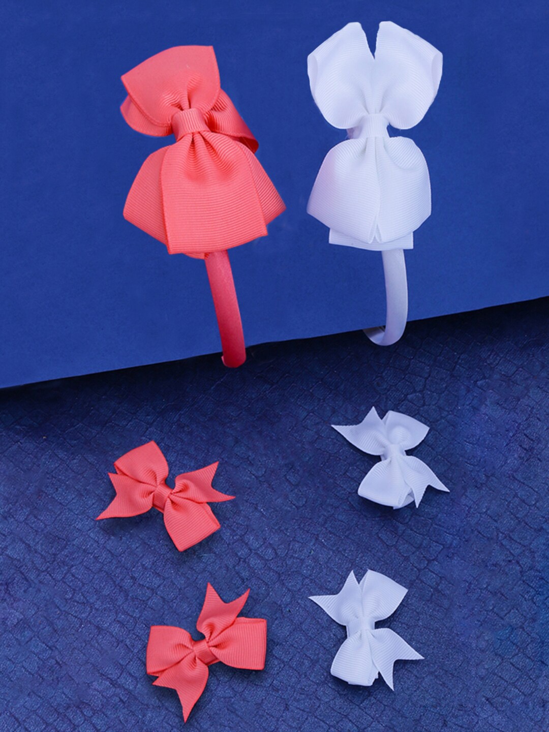 

Yellow Chimes Girls White & Red Set of 6 Lace Hair Accessory Set