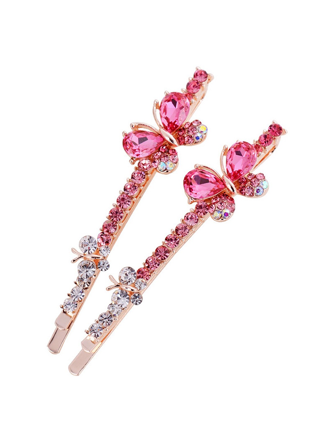 

Yellow Chimes Women Pink Set of 2 Embellished Bobby Pins