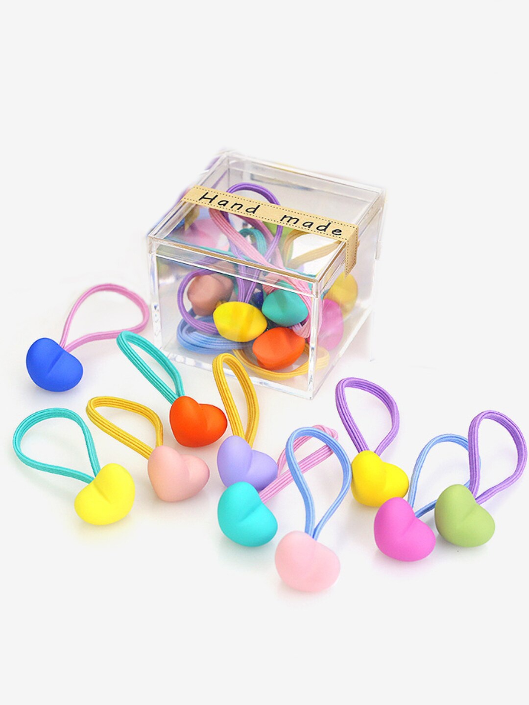

Yellow Chimes Girls Blue & Purple Set of 10 Embellished Ponytail Holders With Storage Box