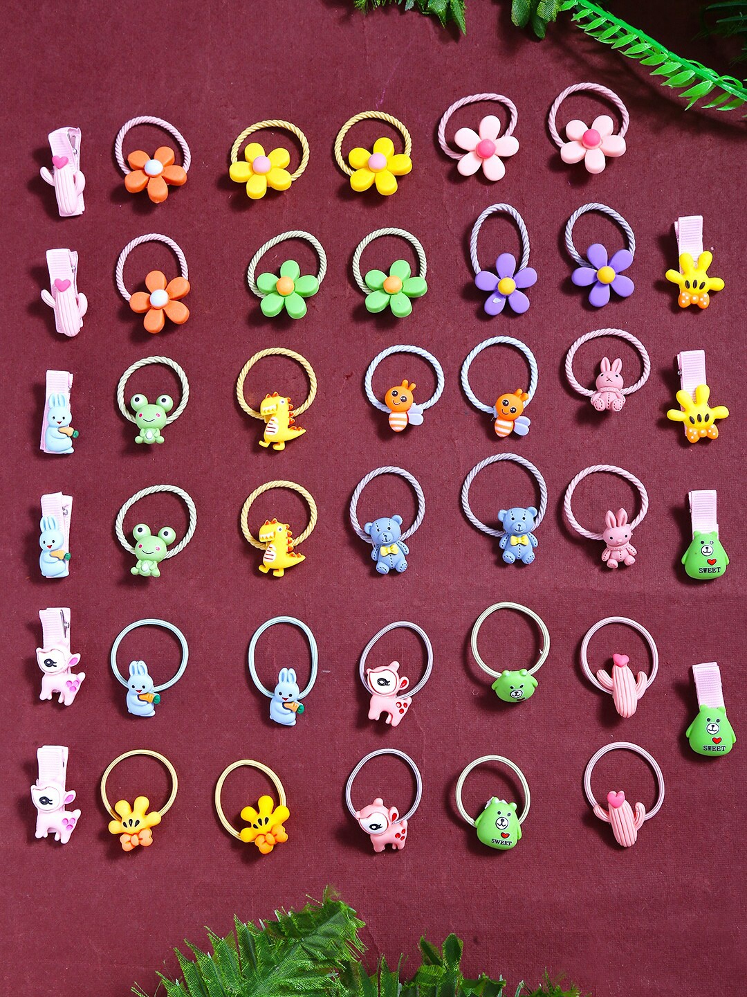 

Yellow Chimes Set-15 Girls Pink & Blue Embellished Hair Accessory Set