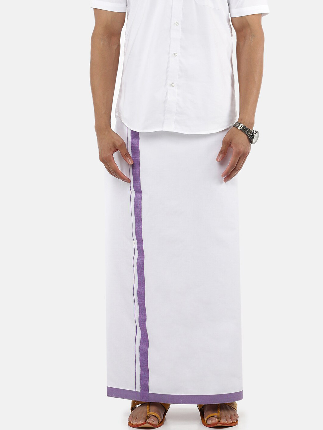 

Ramraj Men White Solid Pure Cotton Dhoti