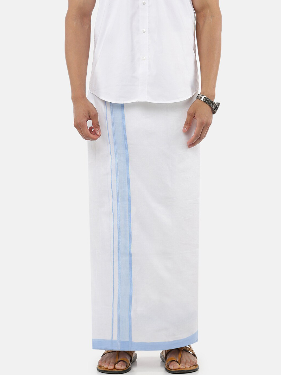 

Ramraj Men White Solid Pure Cotton Dhoti