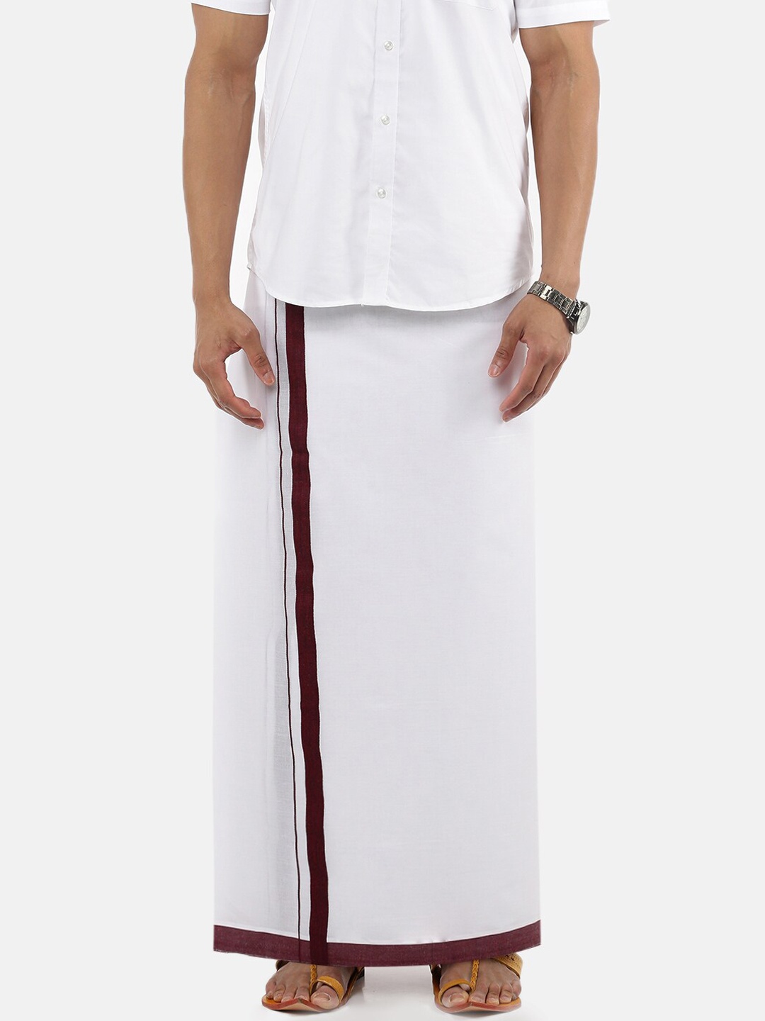 

Ramraj Men White Solid Pure Cotton Dhoti
