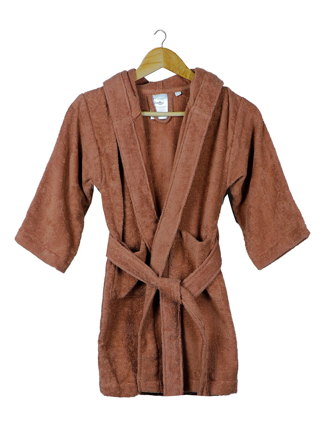 

Trident Kids Brown Solid Bath Robe