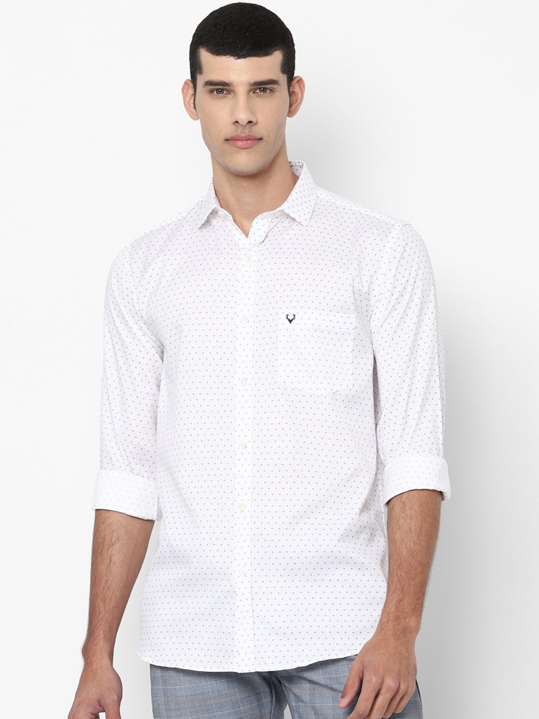 

Allen Solly Men White Slim Fit Printed Casual Shirt