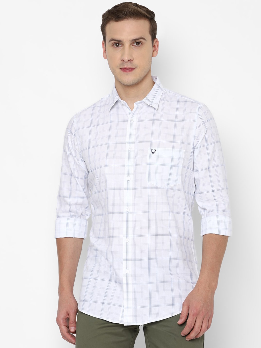 

Allen Solly Men White Checked Casual Shirt