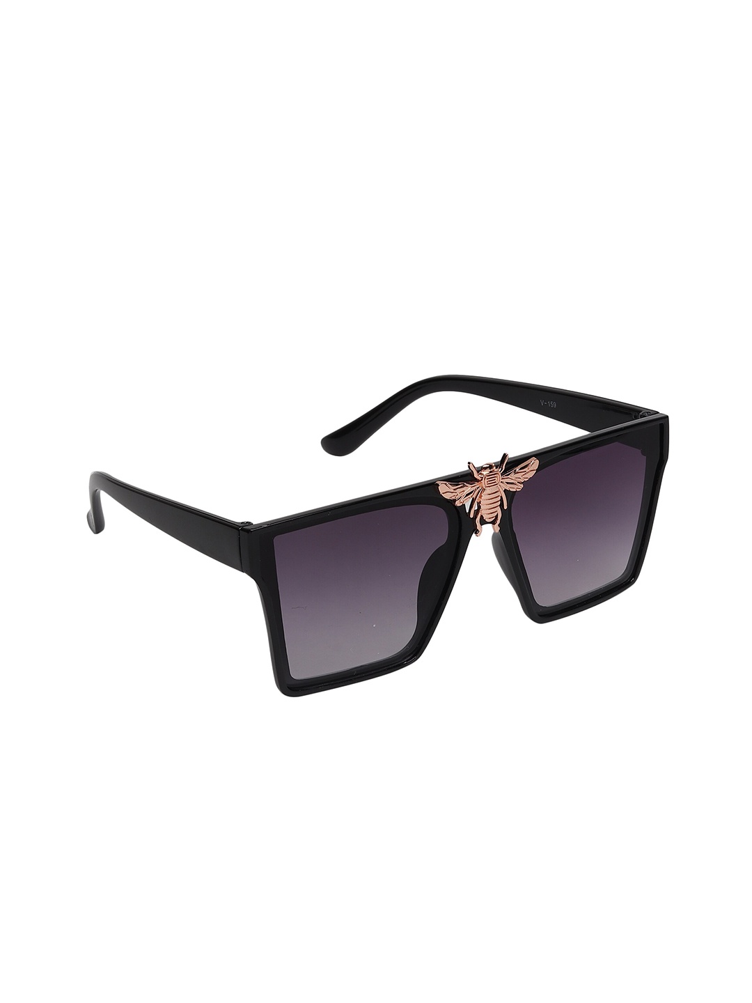 

CELEBRITY SUNGLASSES Unisex Grey Lens & Black Rectangle Sunglasses CL-IF-Nora-S-09
