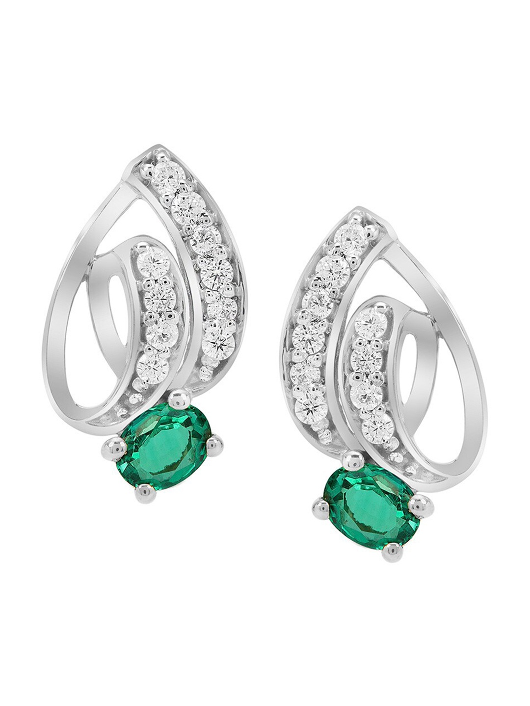

LA SOULA Gold-Plated 925 Sterling Silver & Green Contemporary Drop Earrings