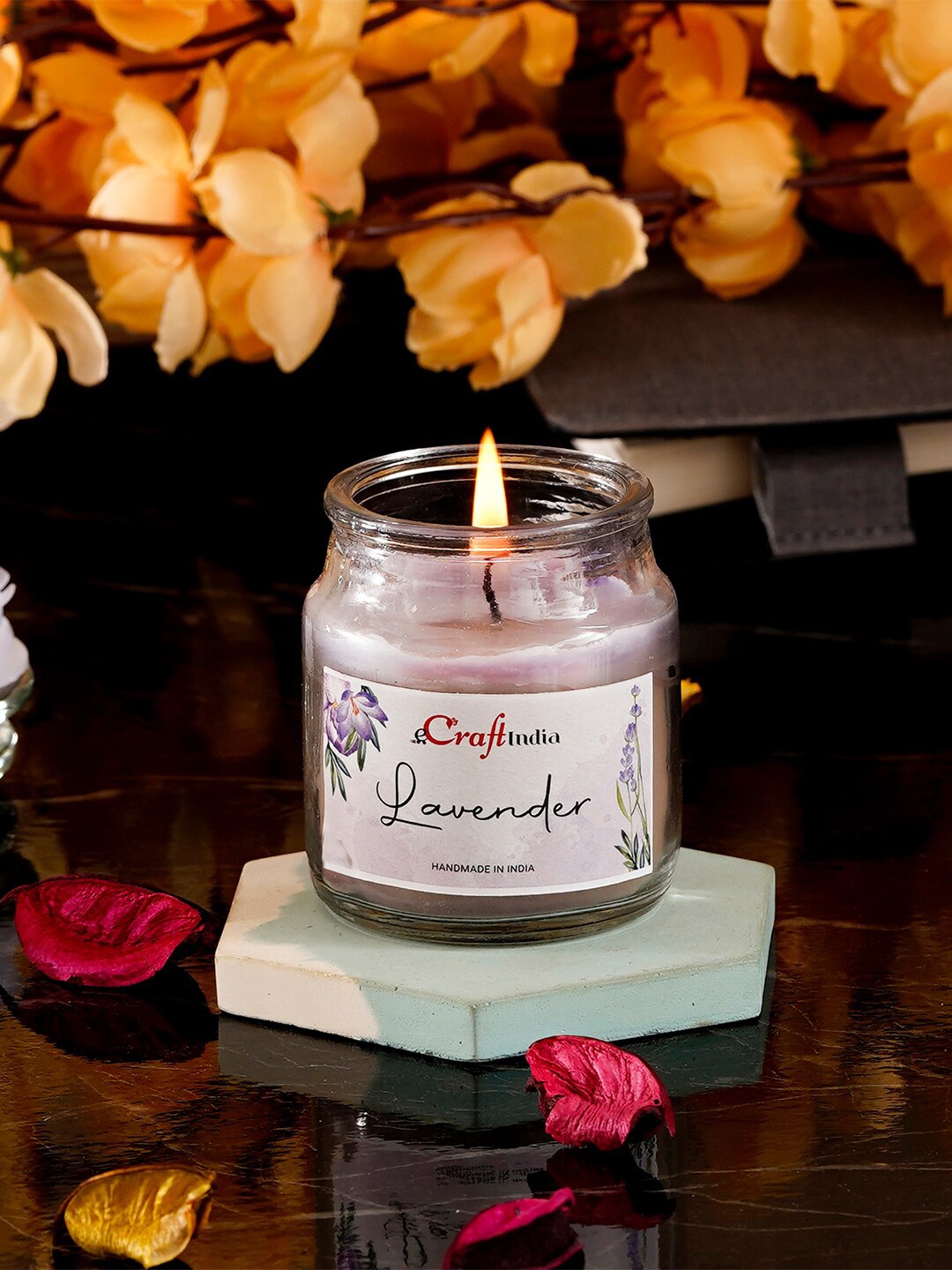 

eCraftIndia Purple Lavender Scented Jar Candle