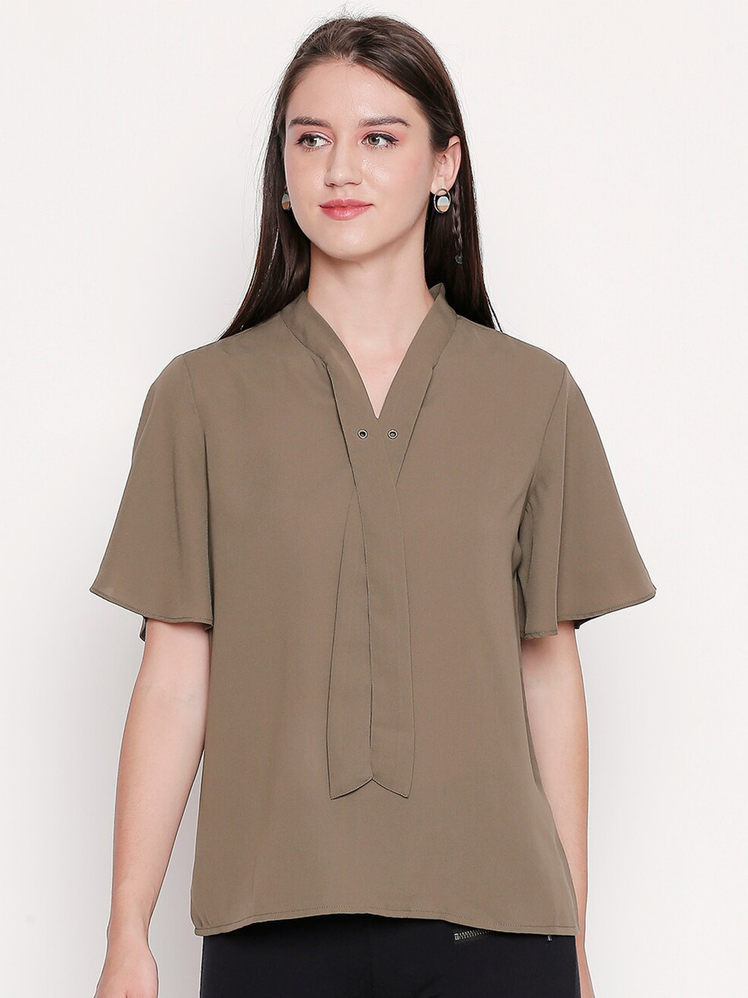 

Annabelle by Pantaloons Olive Green Regular Top