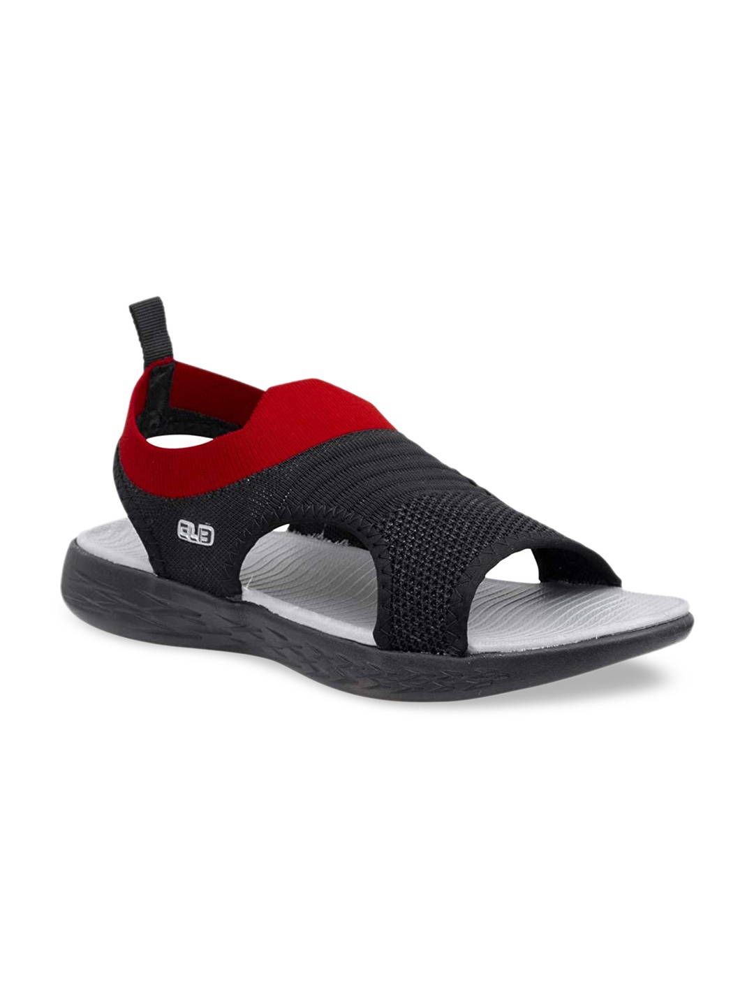 

Columbus Men Black & Red Colourblocked Knitcool Sports Sandals