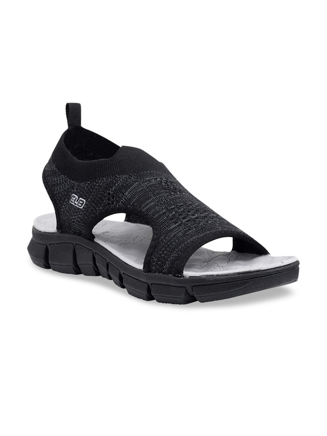 

Columbus Men Black Solid Knitcool Sports Sandals
