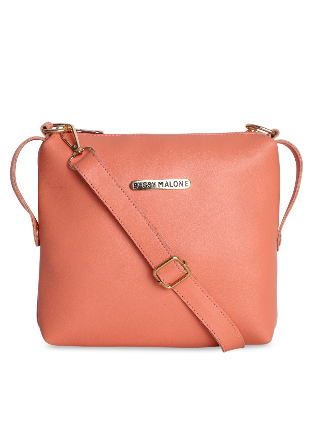 

Bagsy Malone Peach-Coloured PU Bucket Sling Bag