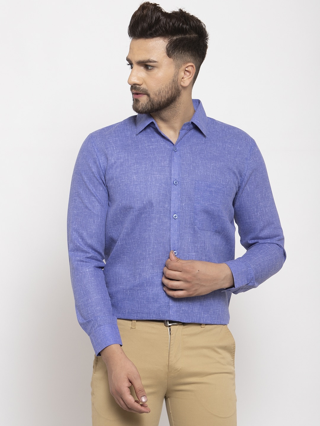 

JAINISH Men Blue Smart Opaque Formal Shirt