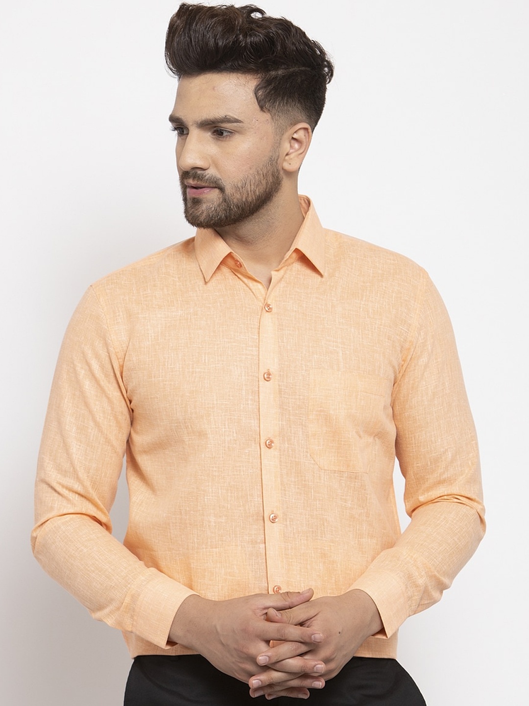 

JAINISH Men Orange Smart Opaque Formal Shirt