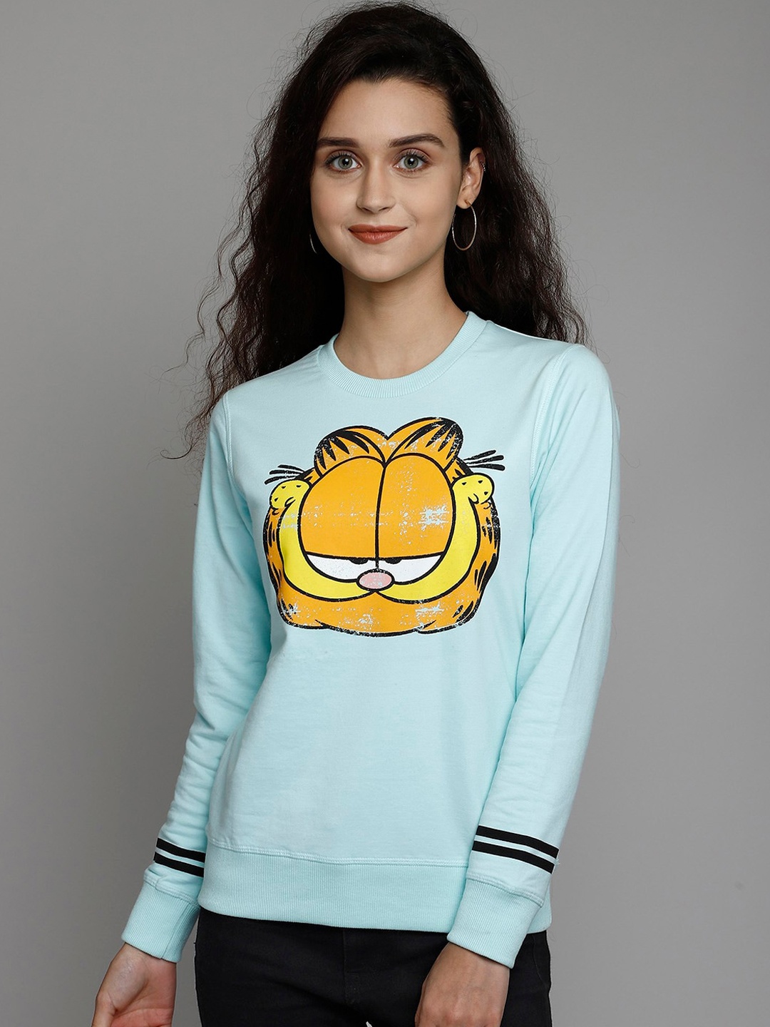 

Free Authority Women Green Printed Garfield Sweatshirt