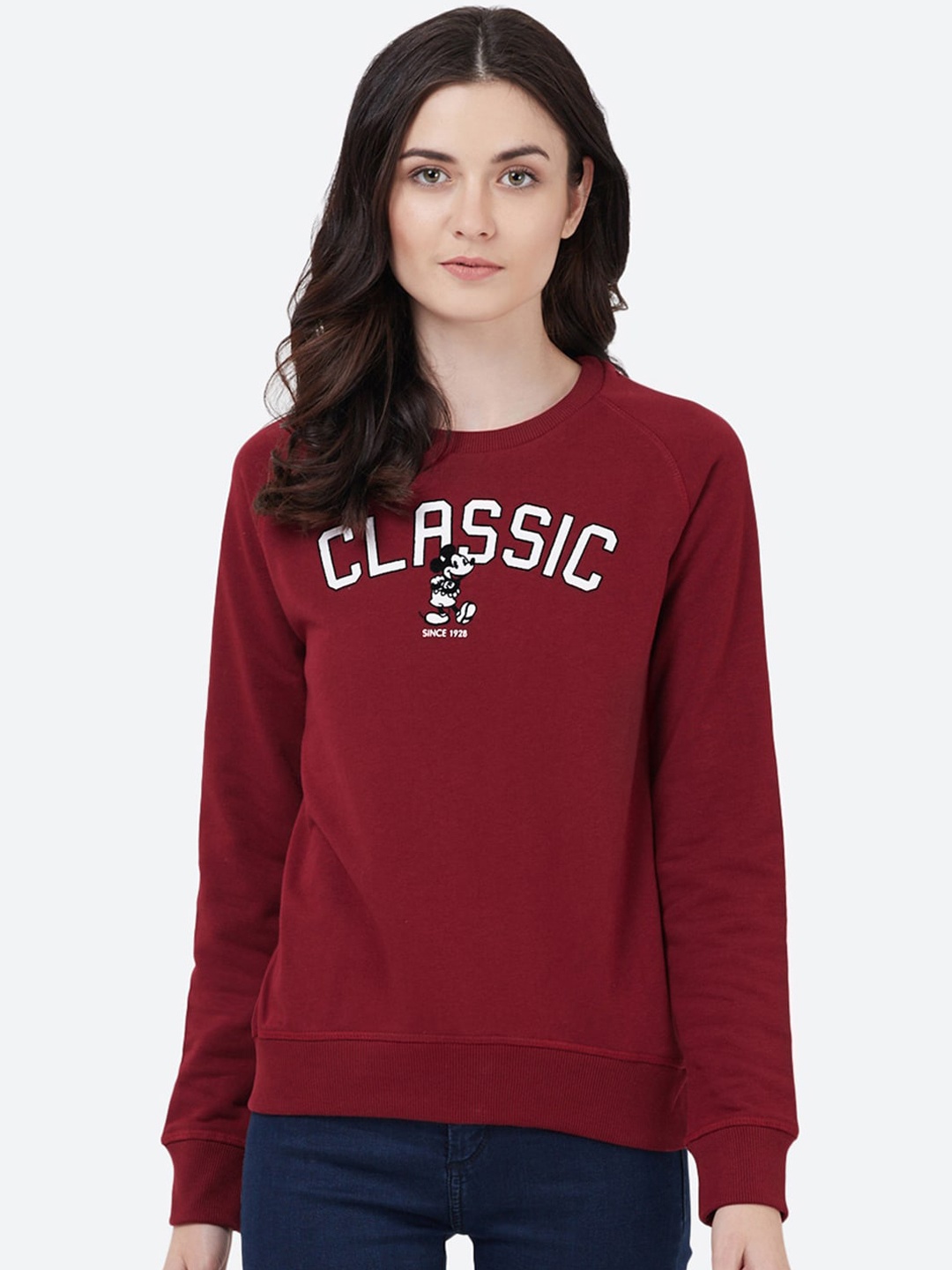 

Free Authority Women Maroon Mickey & Friends Printed Cotton Sweatshirt