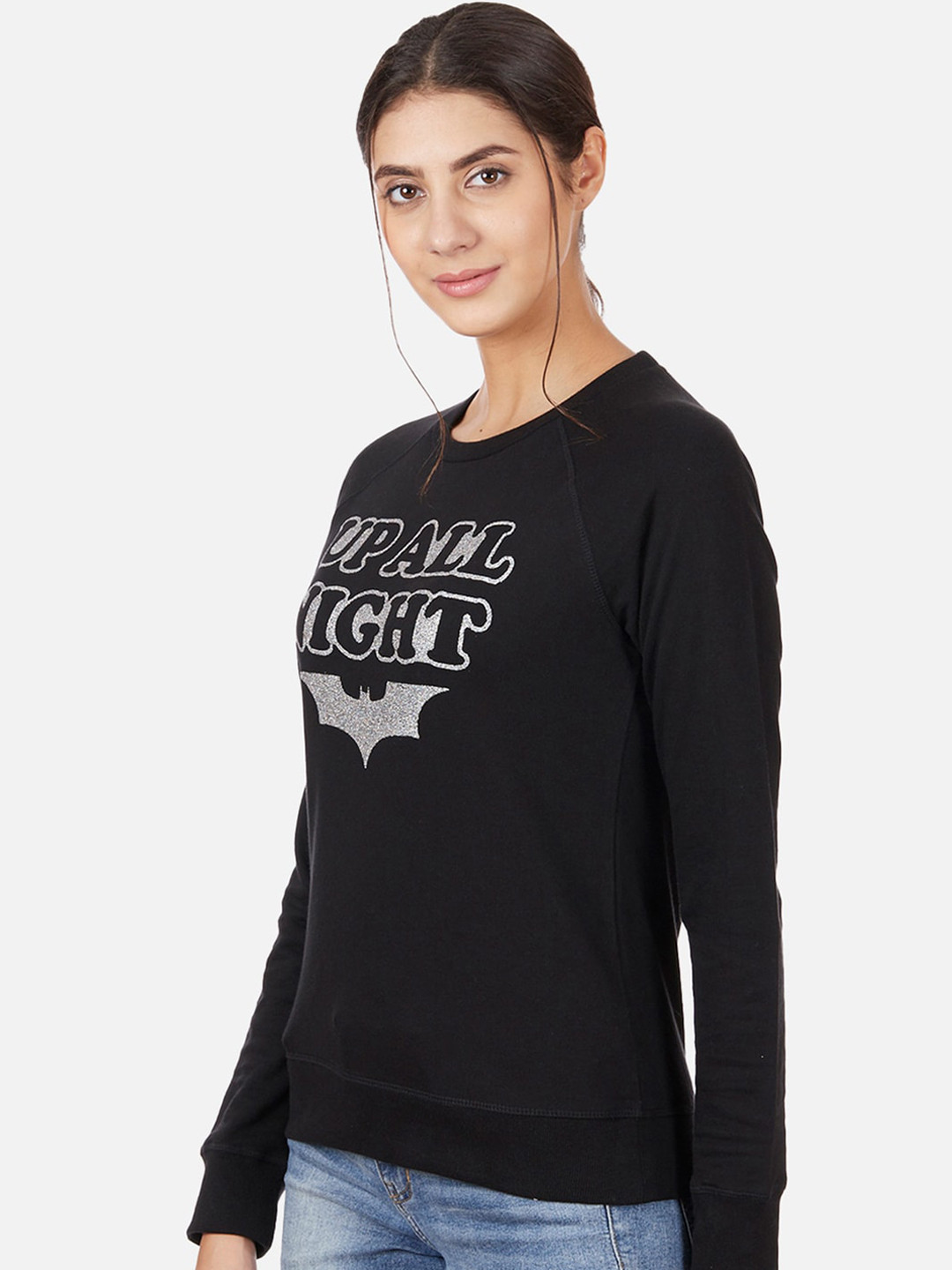 

Free Authority Women Black Batman Printed Sweatshirt