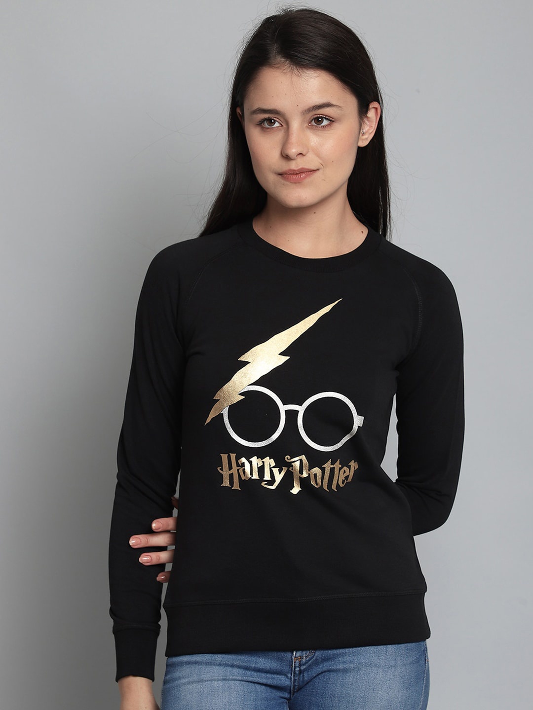 

Free Authority Women Black Harry Potter Printed Cotton Sweatshirt
