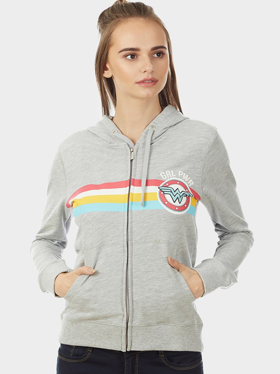 

Free Authority Women Grey Game Of Thrones Printed Hooded Sweatshirt