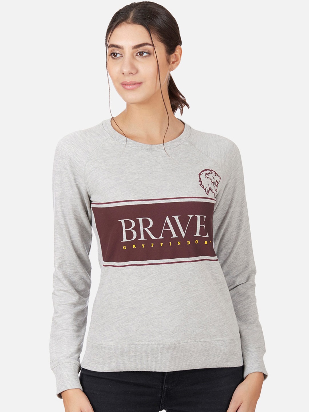 

Free Authority Women Grey Harry Potter Printed Pure Cotton Sweatshirt