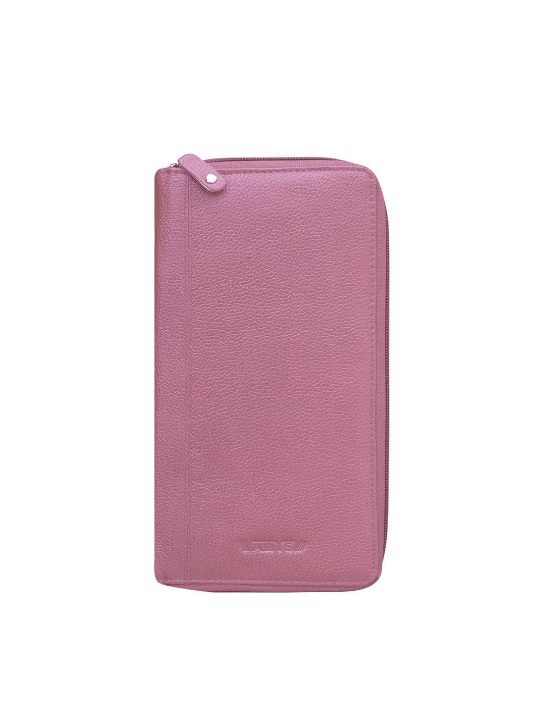 

ABYS Unisex Pink Solid Travel Long Passport Holder Wallet