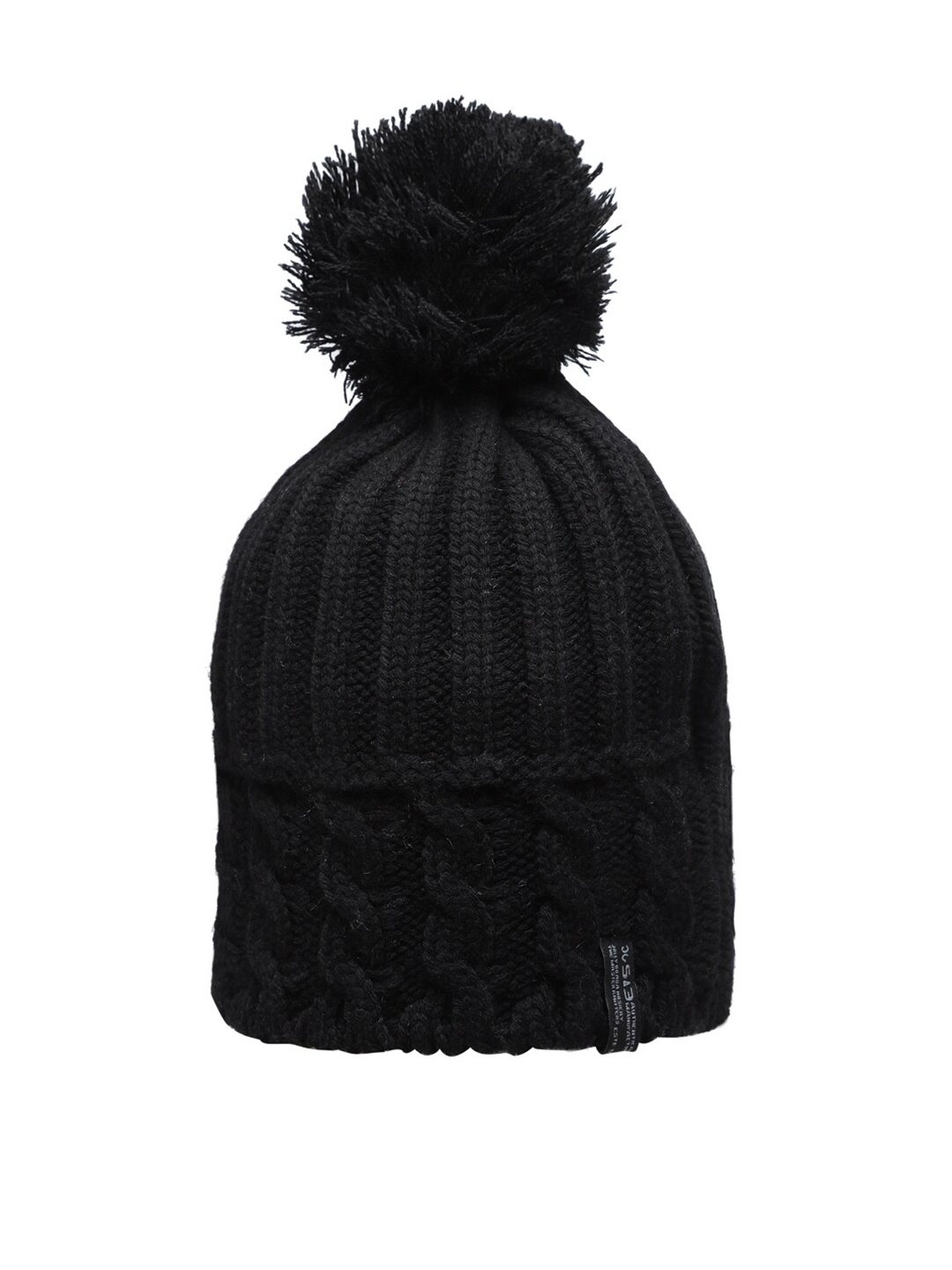 

513 Women Black Knit Beanie Cap