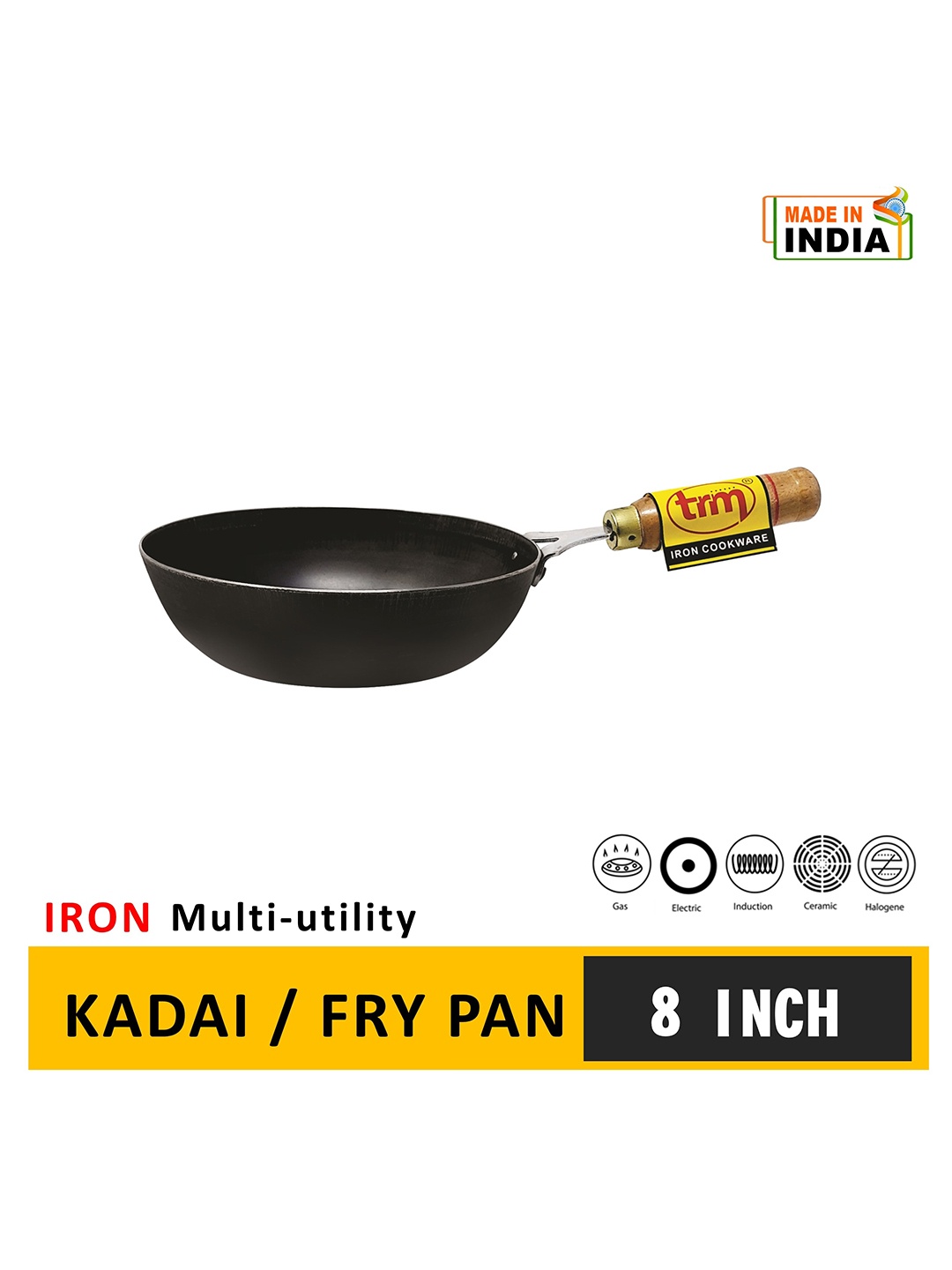 

TRM Black Solid Pure Iron Kadhai