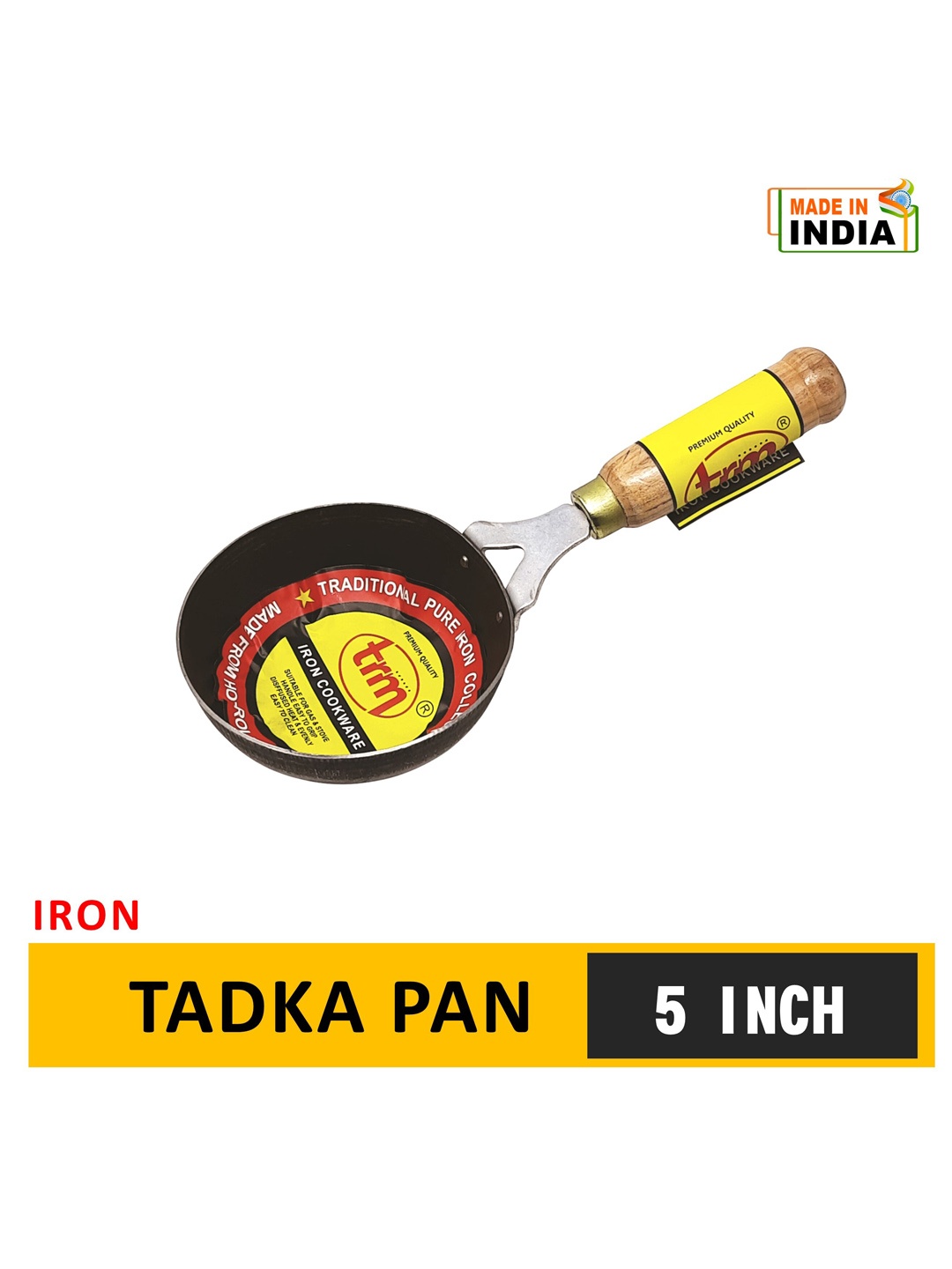 

TRM Black Solid Iron Tadka Pan